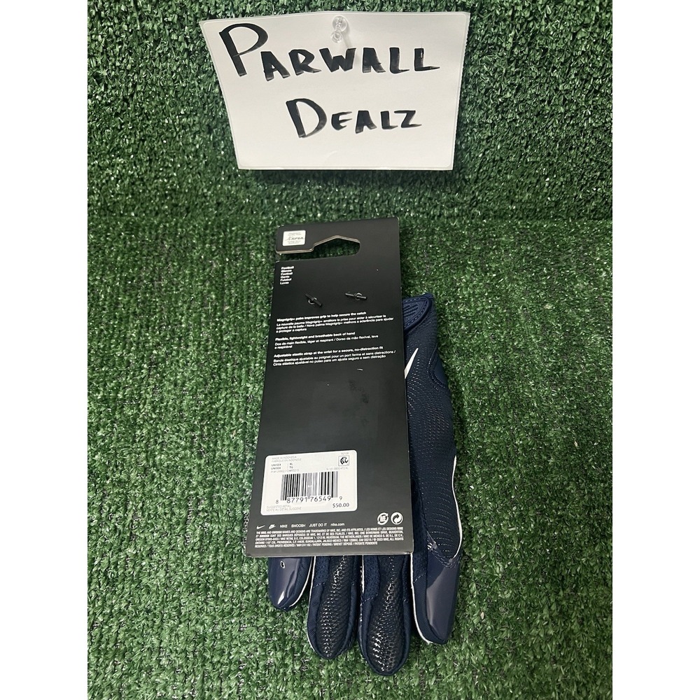 Nike Vapor Jet 8.0 Football Receiver Gloves Adult Size XL Navy White Brand New - Picture 5 of 6